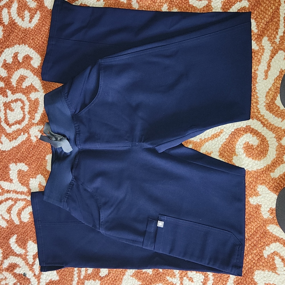 Figs High Waisted Kade Cargo Scrub Pants, navy size XXS